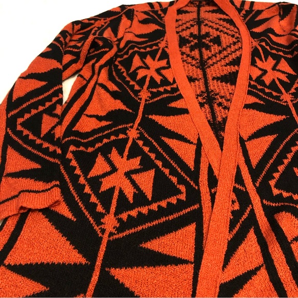 BOGO Free🦋 John Fashion Long Open Front Aztec Pattern Cardigan - Picture 3 of 14